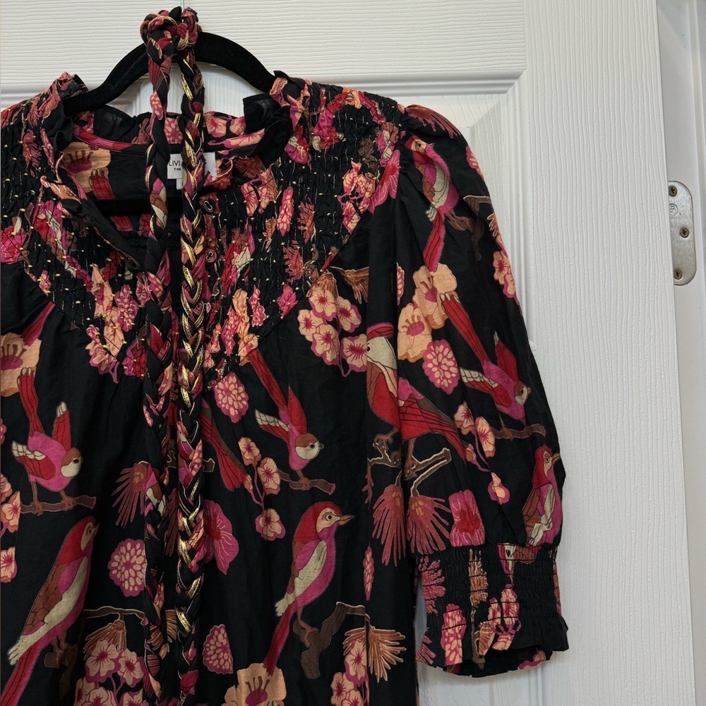 Olivia James the Label Emma Dress Vintage Bird Size M - Picture 4 of 6